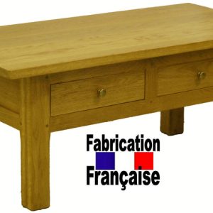 Table basse 2 tiroirs chêne