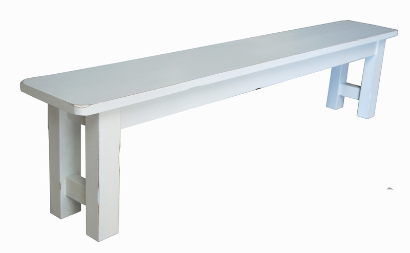 Banc de ferme blanchi
