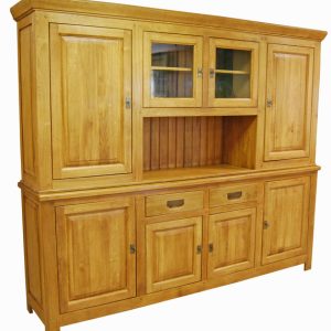Buffet vaisselier 4 portes chêne Sully