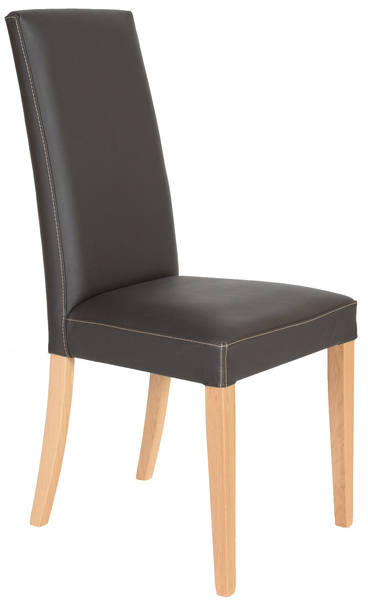 Chaise chêne et croûte de cuir Clermont