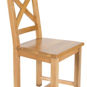 Chaise chêne dos croisillon assise bois