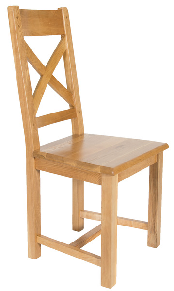 Chaise chêne dos croisillon assise bois