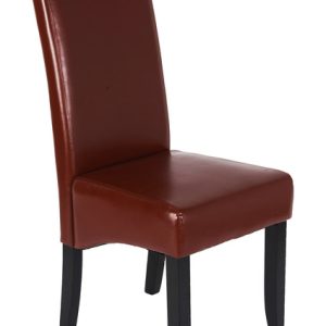 Chaise touché cuir Vulcania rouge