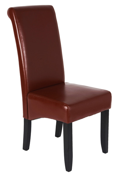 Chaise touché cuir Vulcania rouge