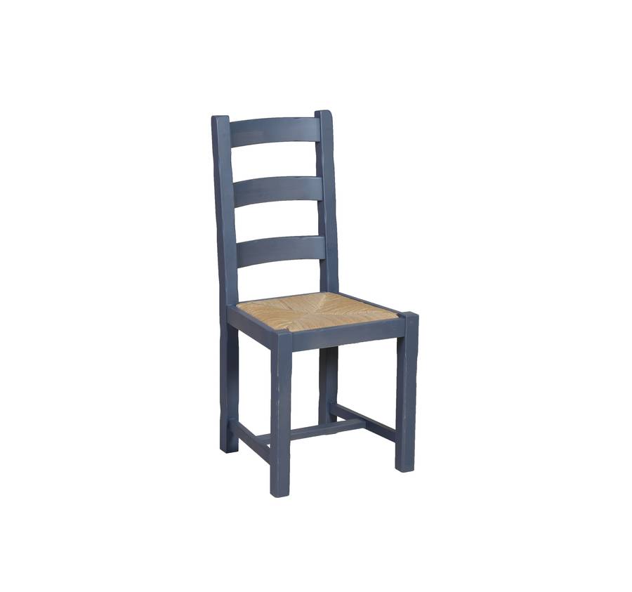 Chaise Laura grise assise paille
