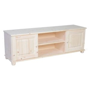 Meuble TV bas pin brut