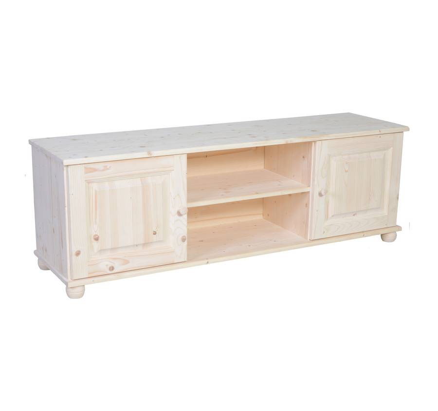 Meuble TV bas pin brut