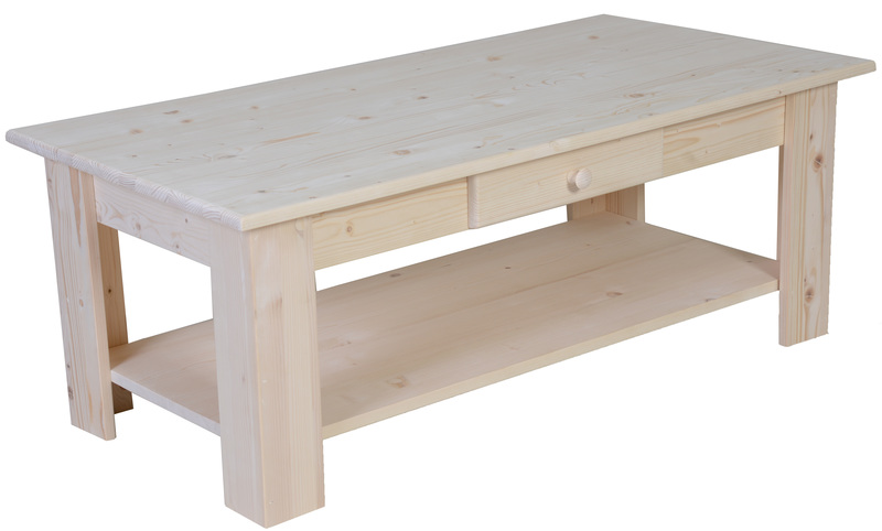 Table basse pin brut