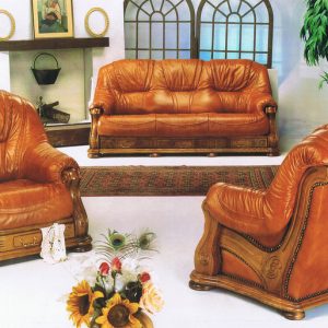 Salon cuir avec tiroirs Rio