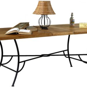 Table chêne et fer forgé Bastide