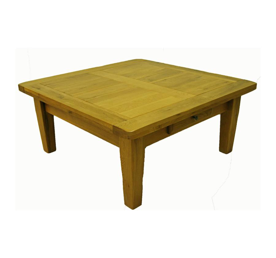 Table basse chêne carrée 1 tiroir Cantal