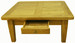Table basse chêne carrée 1 tiroir Cantal, vue 4