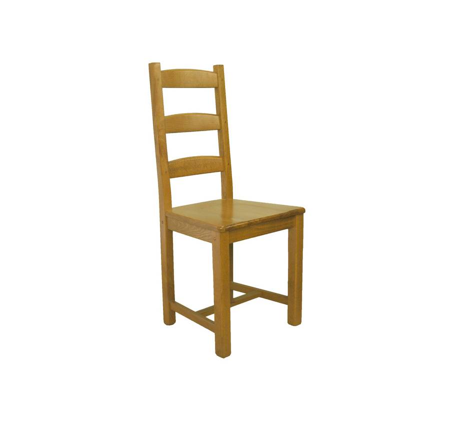 Chaise teinte chêne Lorraine assise bois, vue 2