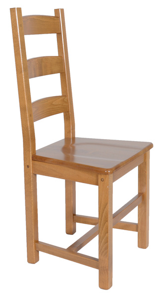 Chaise teinte chêne Lorraine assise bois, vue 3