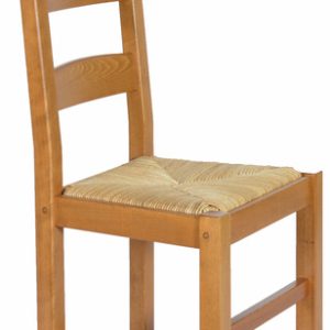 Chaise teinte chêne Lorraine assise seigle