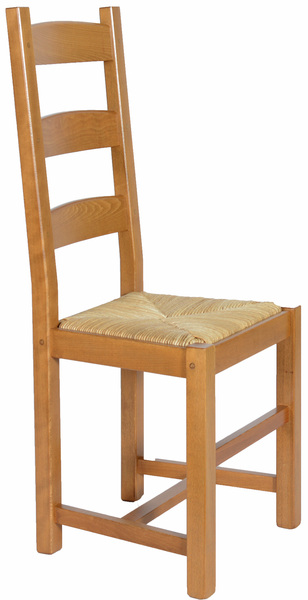 Chaise teinte chêne Lorraine assise seigle