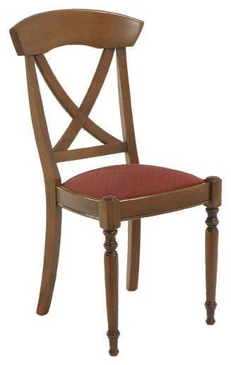 Chaises hêtre Nathalie tissus rouge