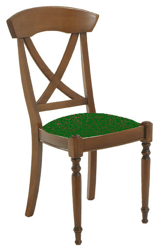 Chaises hêtre Nathalie tissus vert