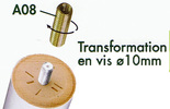 Embout fileté 10 mm lot de 4