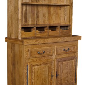 Buffet vaisselier chêne 2 portes