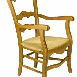 Fauteuil hêtre massif assise seigle Nonna