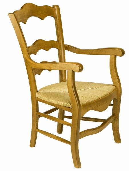 Fauteuil hêtre massif assise seigle Nonna