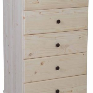 Chiffonnier 5 tiroirs pin brut