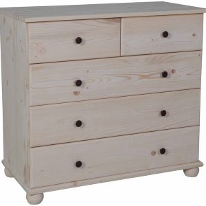 Commode 5 tiroirs pin brut