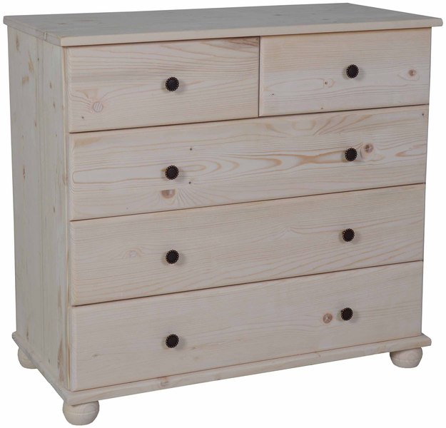 Commode 5 tiroirs pin brut