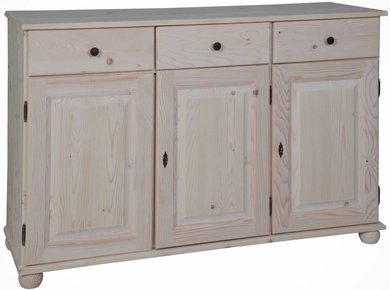 Buffet 3 portes pin brut